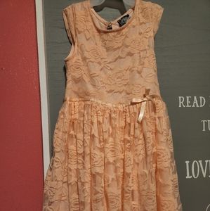 Pink & Violet peach lace dress size 6x